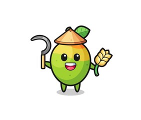 mango Asian farmer holding paddy