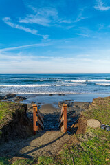 Stairway to the beach on the Pacific Coast near Yachats, Oregon,