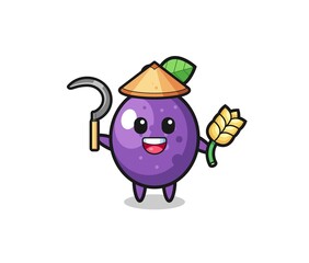 passion fruit Asian farmer holding paddy