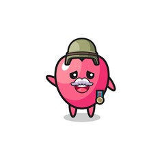cute heart symbol as veteran cartoon
