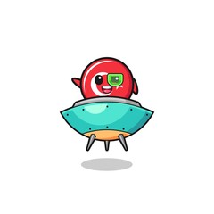 turkey flag cartoon riding a future spaceship