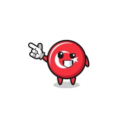 turkey flag mascot pointing top left