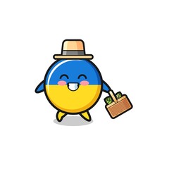 Fototapeta premium ukraine flag herbalist character searching a herbal