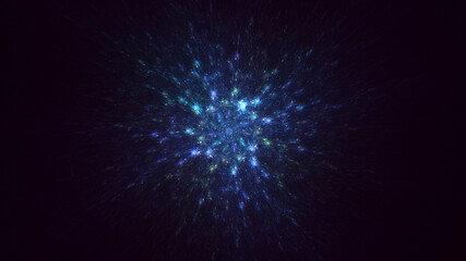 Naklejka premium 3D rendering abstract multicolor fractal light background