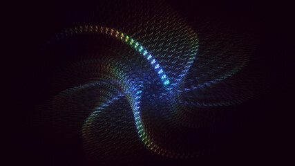 3D rendering abstract multicolor fractal light background