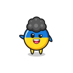 Fototapeta premium ukraine flag character as the afro boy