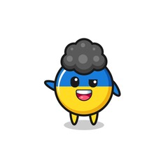 ukraine flag character as the afro boy