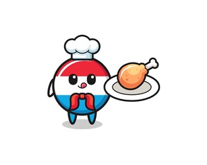 luxembourg fried chicken chef cartoon character