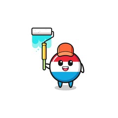 the luxembourg painter mascot with a paint roller