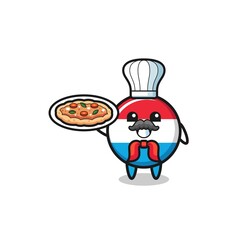 luxembourg character as Italian chef mascot