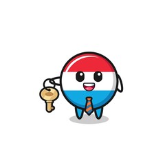 Fototapeta premium cute luxembourg as a real estate agent mascot