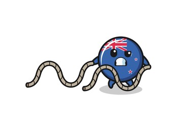 illustration of new zealand doing battle rope workout