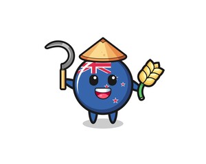 new zealand Asian farmer holding paddy