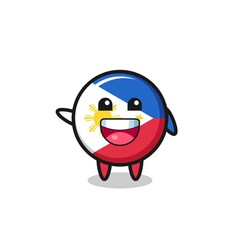 happy philippines flag cute mascot character