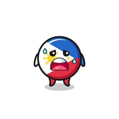 Obraz premium the fatigue cartoon of philippines flag