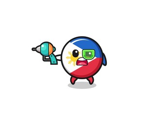Obraz premium cute philippines flag holding a future gun