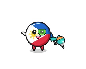 philippines flag cartoon as future warrior mascot
