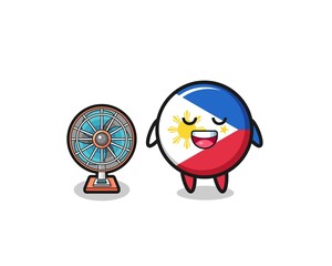 cute philippines flag is standing in front of the fan