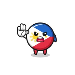 philippines flag character doing stop gesture