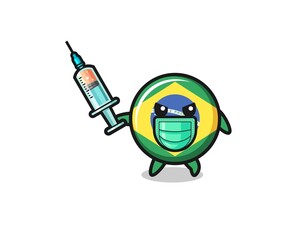 illustration of the brazil flag to fight the virus