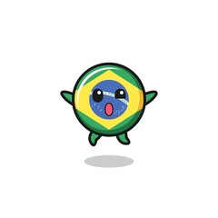 Fototapeta premium brazil flag character is jumping gesture