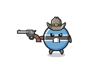 the botswana flag cowboy shooting with a gun