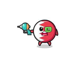 cute bahrain flag holding a future gun