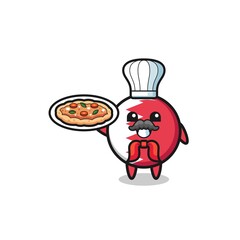 bahrain flag character as Italian chef mascot