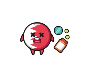 illustration of overdose bahrain flag character