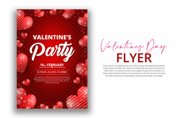 Happy valentine's day Creative flyer design with creative heart 