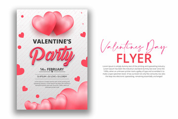 Happy valentine's day flyer design with creative heart 