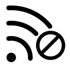 no wifi icon, no internet connection signal, failure of internet connection