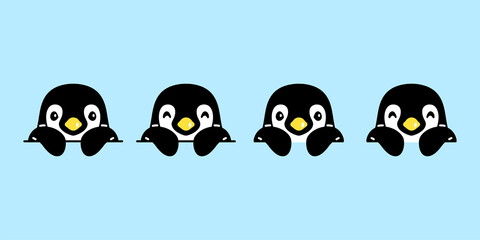 penguin vector bird icon logo cartoon character doodle illustration symbol design