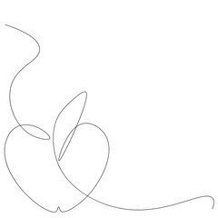 Apple fruit line drawing vector illustration
