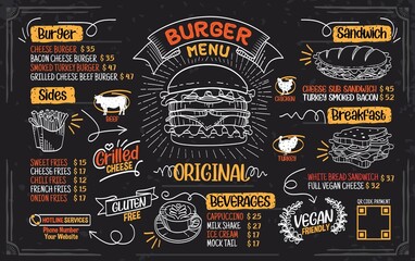 Burger Sandwich Menu Icon Element Set Vector Design