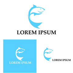Fish logo template. Creative vector symbol
