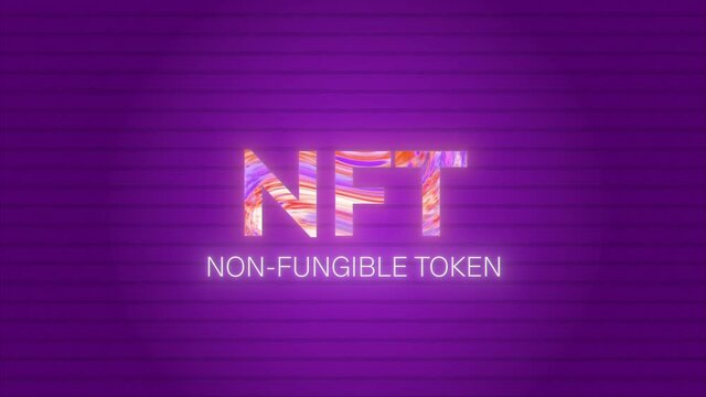 NFT Non-fungible token digital crypto art blockchain technology concept.