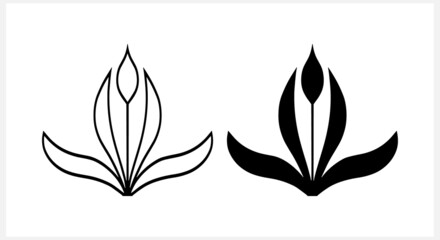 Vintage flower element isolated.  Lotus. Vector stock illustration. EPS 10 - obrazy, fototapety, plakaty