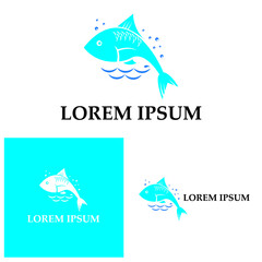 Fish logo template. Creative vector symbol