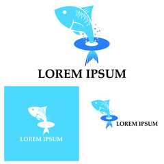 Fish logo template. Creative vector symbol