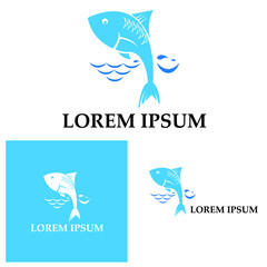 Fish logo template. Creative vector symbol