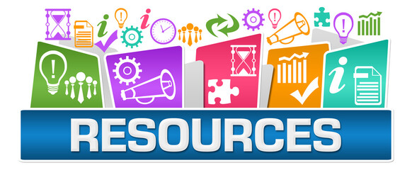 Resources Business Symbols On Top Colorful 