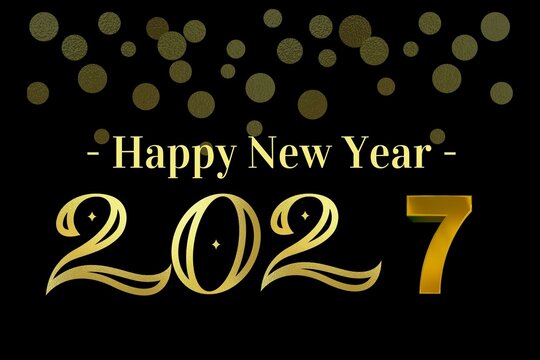 Happy New Year 2027 Image - 2027 New Year Image, 3D 2027 New year Image - Holiday greeting card design