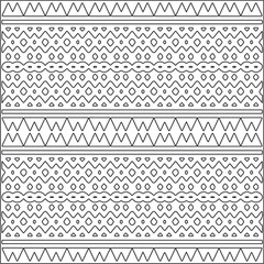  Vector ethnic pattern with symmetrical elements . Repeating geometric tiles from striped elements.Monochrome texture.Black and white pattern for wallpapers and backgrounds.