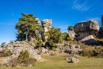 Karstic formations in the Los Callejones de las Majadas park, Cuenca, Spain