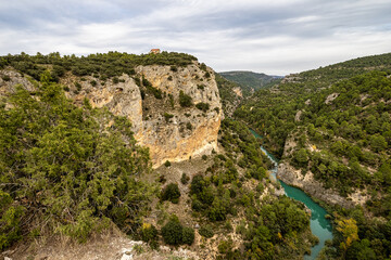 Devil's Window. Natural viewpoint on the bank of the river Jucar. Villalba de la Sierra, Cuenca,...
