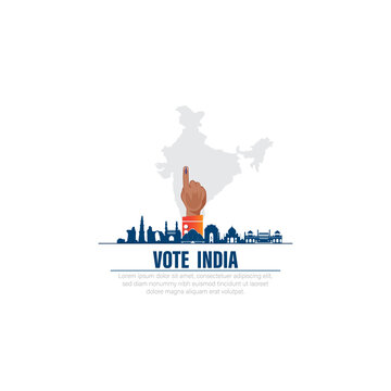vector illustration of voting finger for General Election of India.