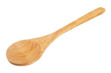 Wooden spoon isolated on a white background.