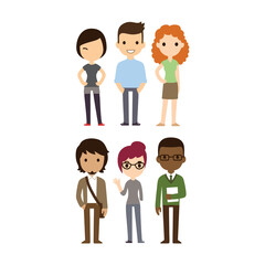Obraz premium A group of young people. Various appearances. In casual wear.