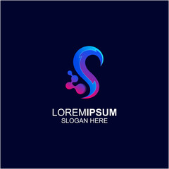 Technology and Tails gradient logo template